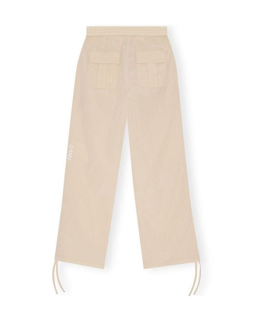 Ganni Natural Light Tech Drawstring Pants