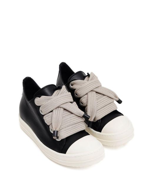 Rick Owens Black Jumbolace Low Sneakers