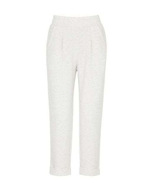 Varley White The Rolled Stretch-Jersey Sweatpants