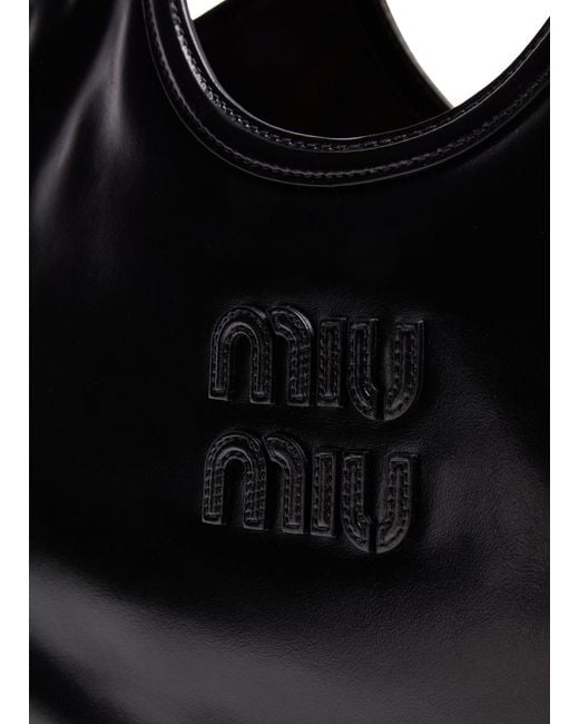Miu Miu Black Large Ivy Soft Leather Bag