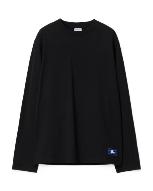 Burberry Black Logo-Detailed Long-Sleeved Crewneck T-Shirt for men