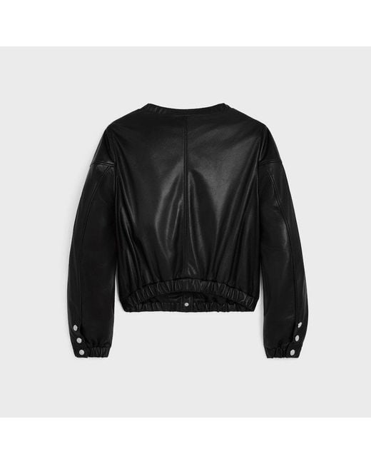 Céline Black Long-Sleeved Leather Jacket