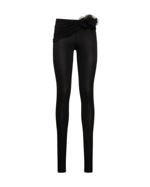 Magda Butrym Black Draped Jersey Leggings