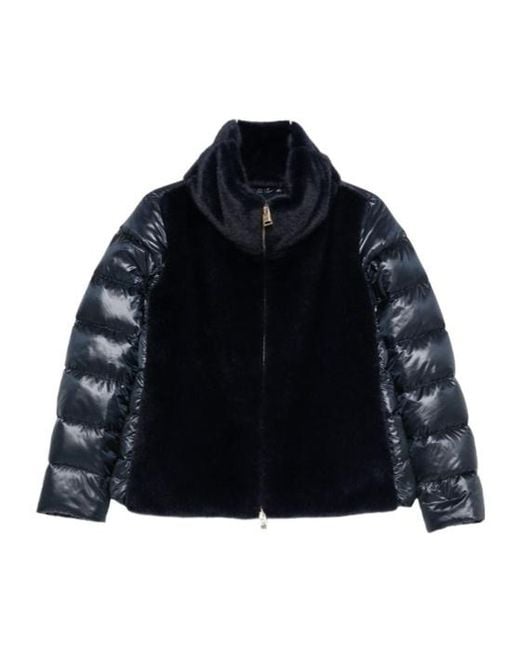Herno Blue Zip-Up Padded Jacket