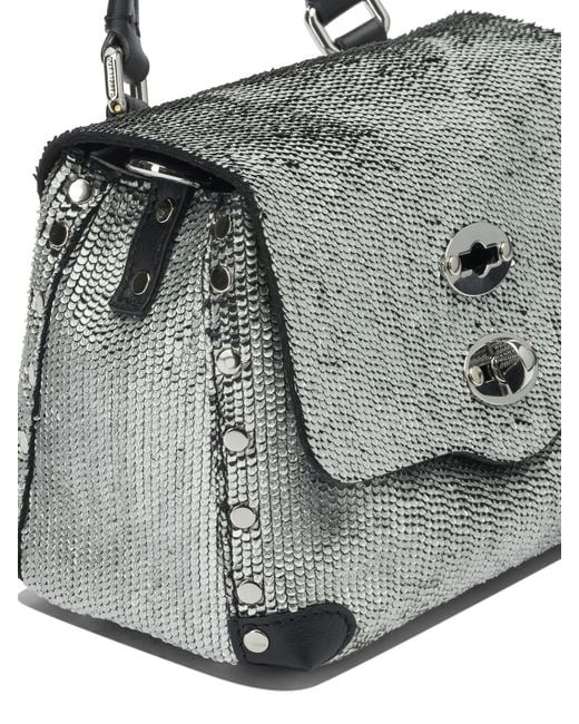 Zanellato Gray Baby Postina Twist Lock Shoulder Bag