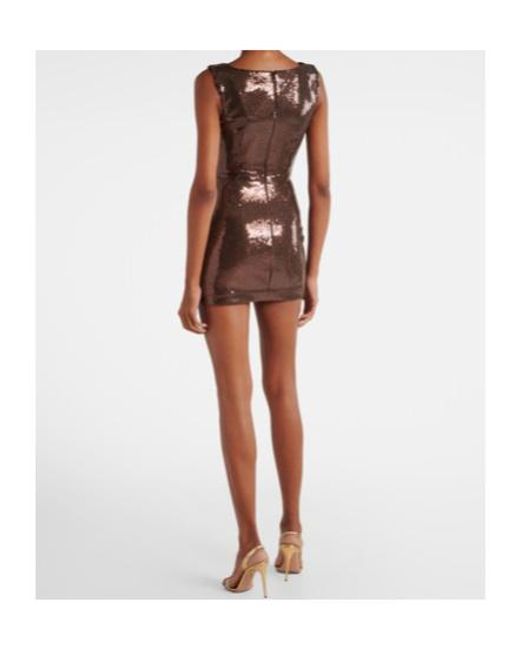 Alex Perry Brown Sequined Minidress