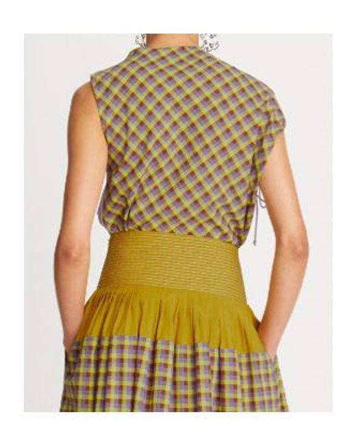 Tory Burch Pink Veronica Plaid Check Blouse
