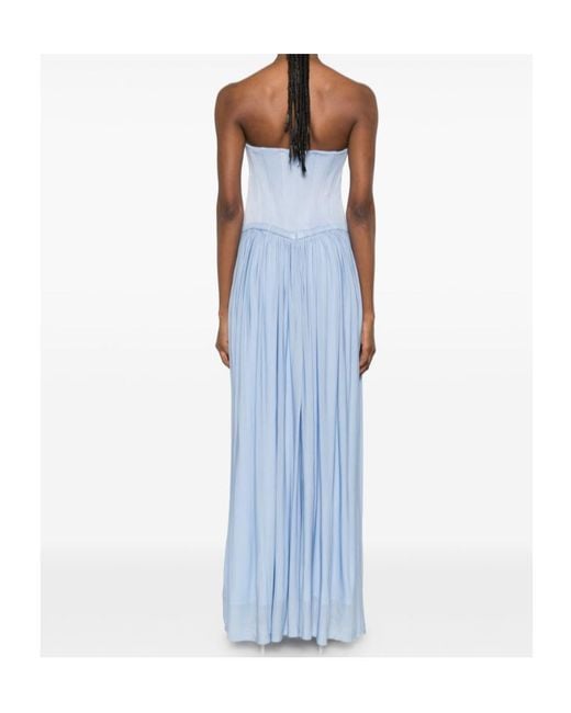 Jonathan Simkhai Blue Dress With Corset Details