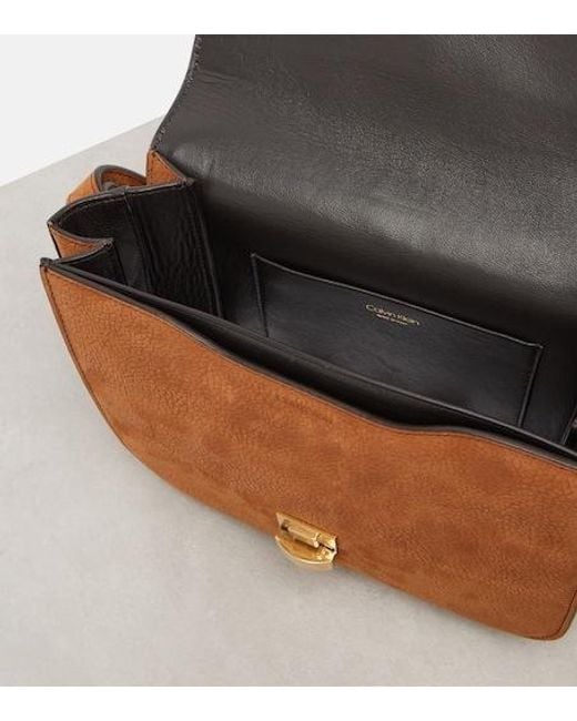 Calvin Klein Brown Tilla Small Leather Shoulder Bag