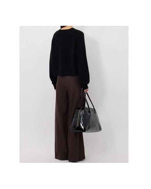 Loulou de Saison Black Anzor Boxy V-Neck Knitted Sweater