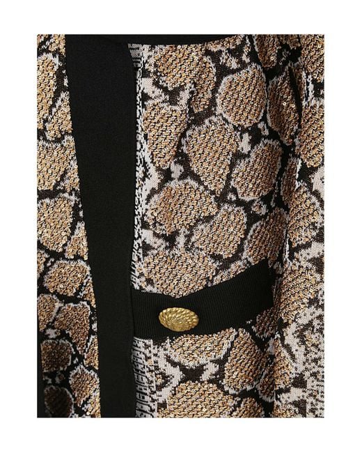 Balmain Multicolor Python Print Belted Cardigan