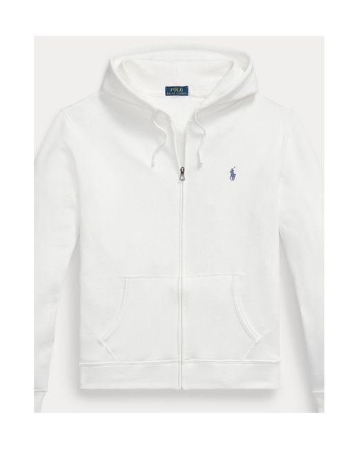 Polo Ralph Lauren White Pony Embroidered Zip-Up Hoodie for men