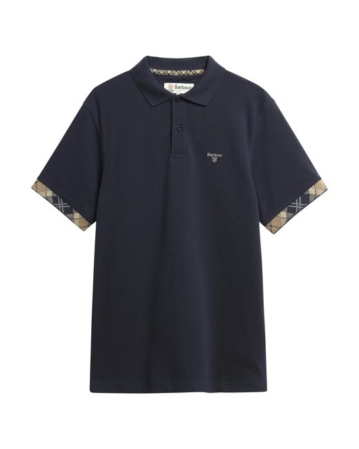 Barbour Blue Checked Polo Shirt for men