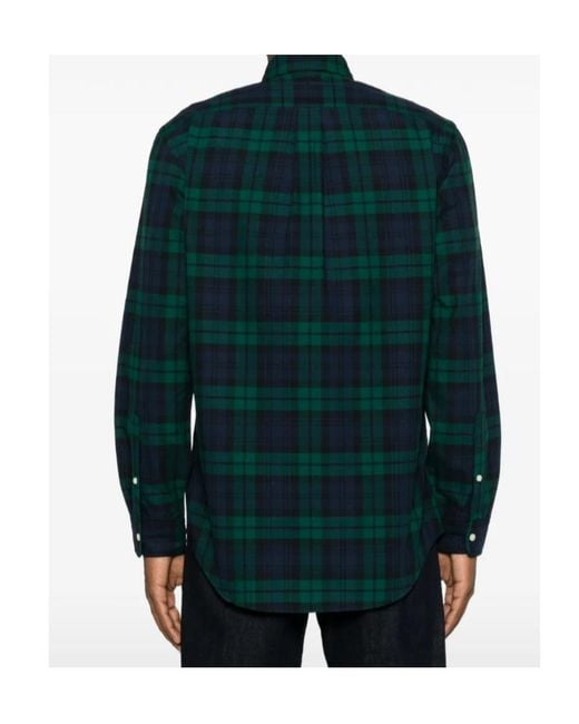 Polo Ralph Lauren Green Tartan-Check Button-Down Shirt for men