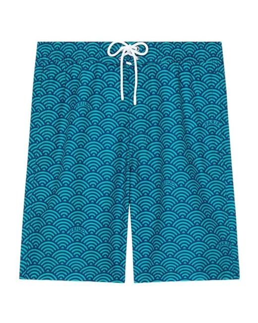 KENZO Blue Long Boardshort for men