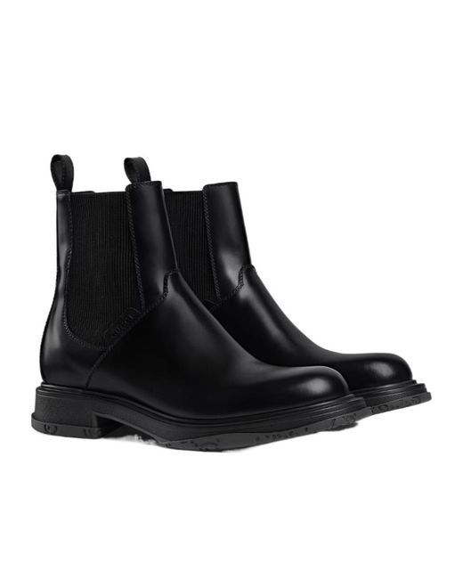 Gucci Black Ankle Boot With Tonal Logo, Size 39 It for men