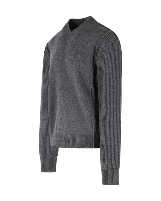Marni Gray Ribbed Knit Jumper for men