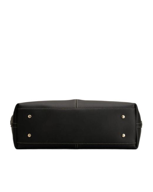 Tod's Black Logo Plaque Medium-Small Shopping Bag