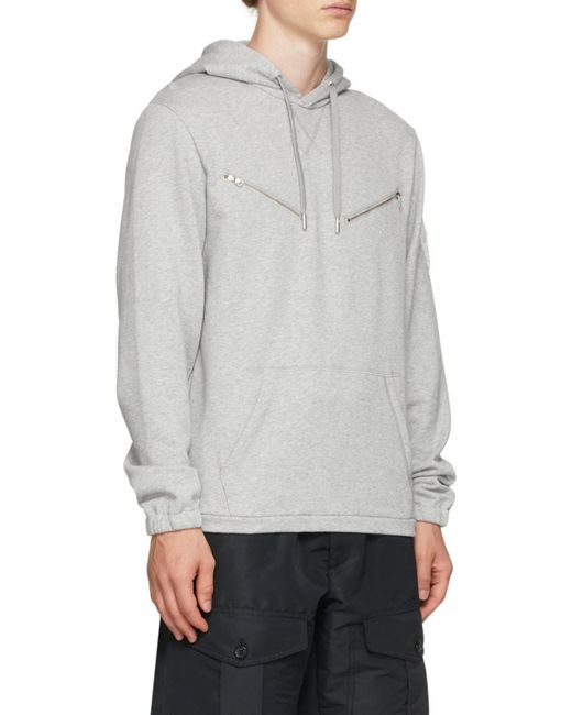 McQueen Gray Zip-Detailed Hoodie for men