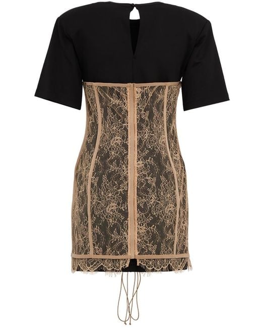 GIUSEPPE DI MORABITO Black Spliced Solidcolor Dress