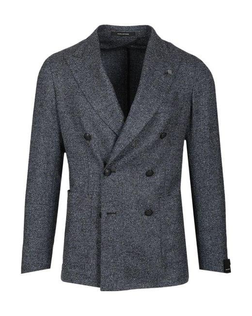 Tagliatore Blue Double-Breasted Tailored Blazer for men