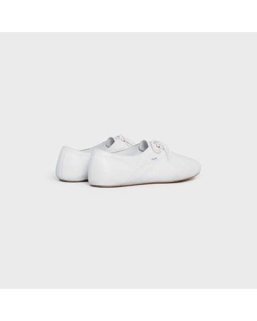 Céline White Ballet Lace-Up Shoe