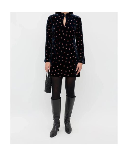 Rixo Black Calla Mini Dress