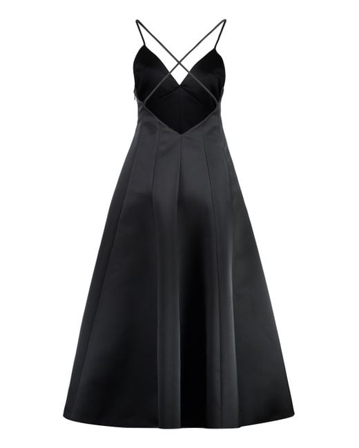 Philosophy Di Lorenzo Serafini Black Flared Midi Dress