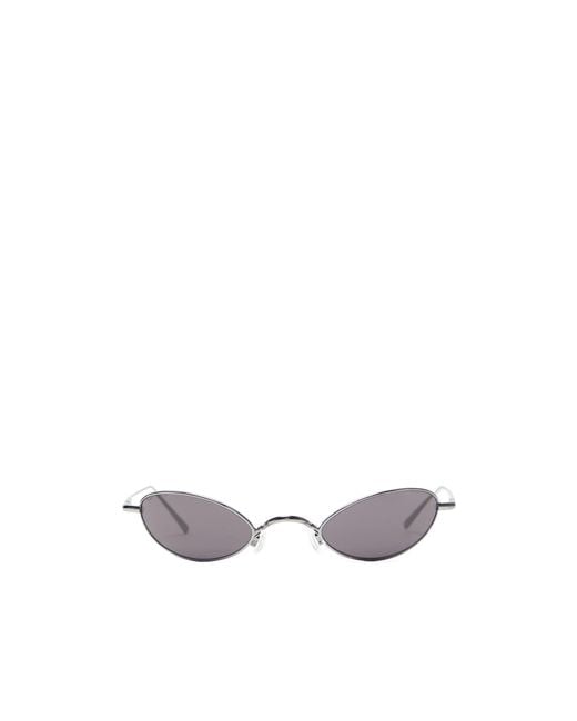 Acne White Oval Frame Sunglasses