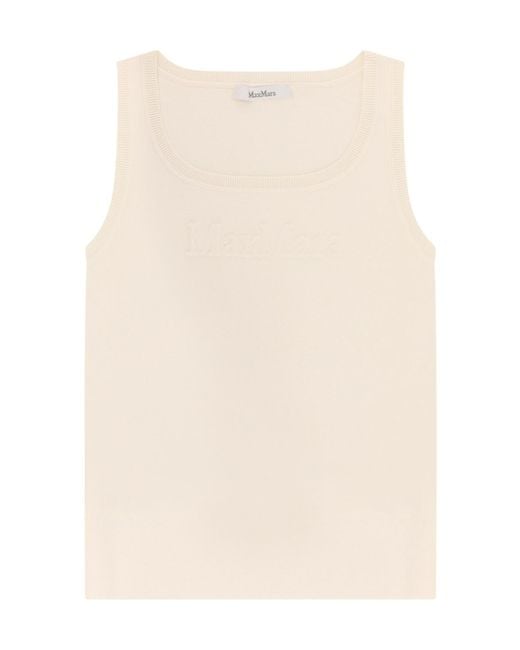 Max Mara Natural Pentola Sleeveless Knitted Top