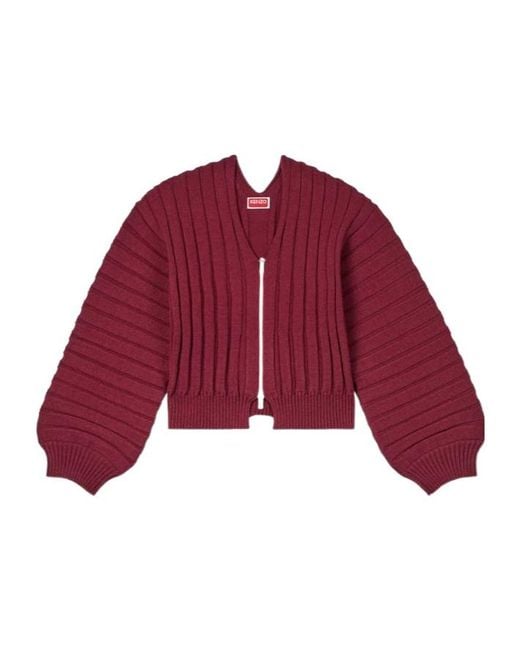 KENZO 3D' Embroidered Rib-Knit Cardigan