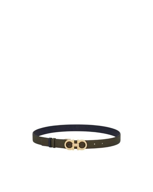 Ferragamo Black Ferragamo Gancini Reversible Belt
