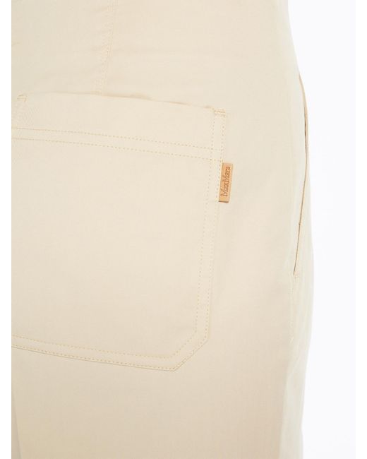 Max Mara Natural Logo Patch Straight Leg Pants