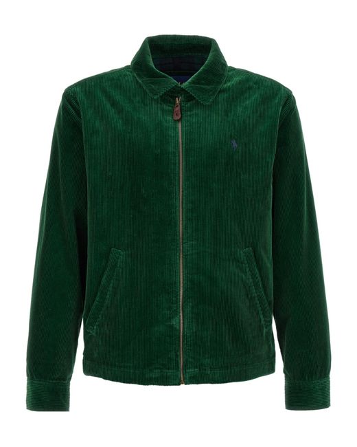 Polo Ralph Lauren Green 8 Wale Corduroy Pony Embroidered Windbreaker for men