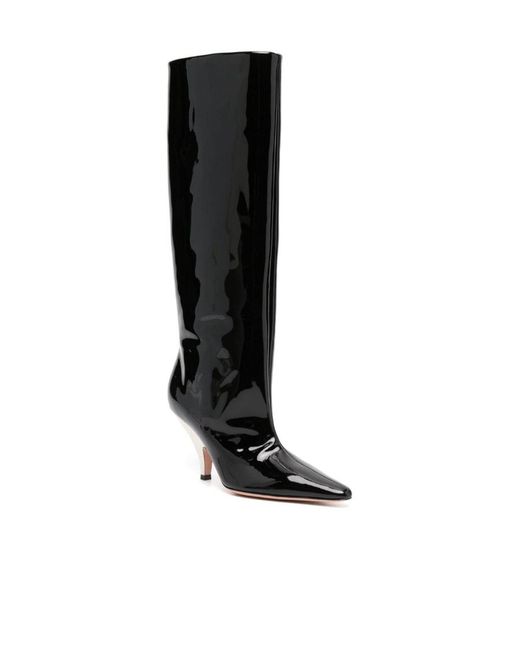 Bally Black Katy 85 Leather Boots - Women's - Calf Leather/patent Calf Leather
