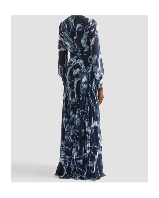 Erdem Blue Long-Sleeved Formal Dress
