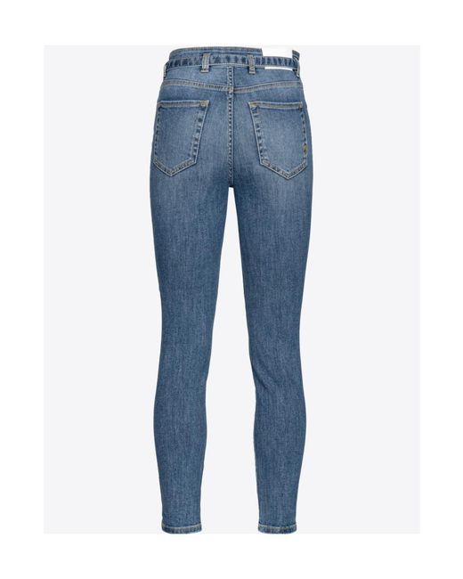 Pinko Blue Logo Patch Skinny Cut Jeans