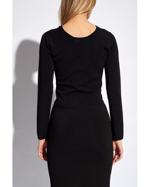 DSquared² Black Cut-Out Detailed Long-Sleeved Cardigan