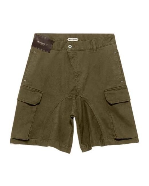 J.W. Anderson Green Jw Anderson Twisted Patch Pocket Shorts for men