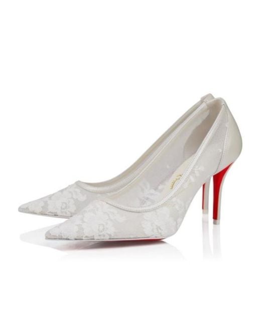 Christian Louboutin White Miss Z Mesh Pumps