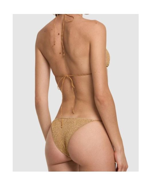 Oseree White Lumiere Lurex Triangle Bikini
