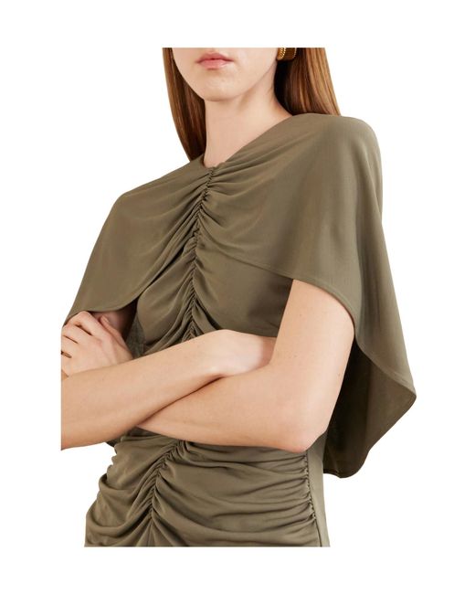 Kallmeyer Green Cape-Effect Gathered Jersey Top