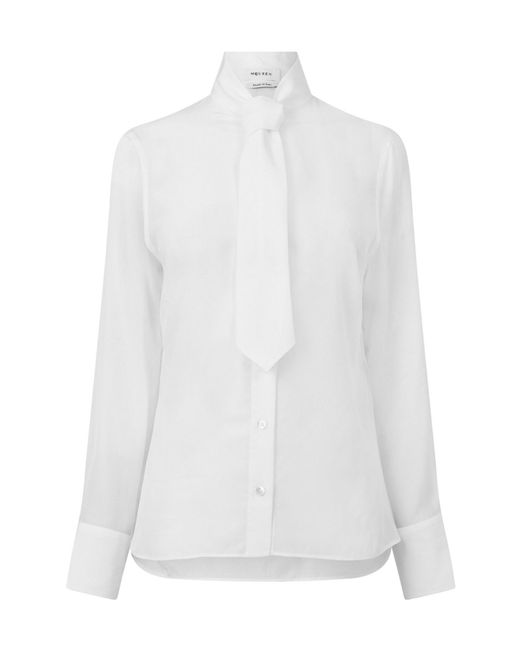 McQueen White Stand Collar Blouse