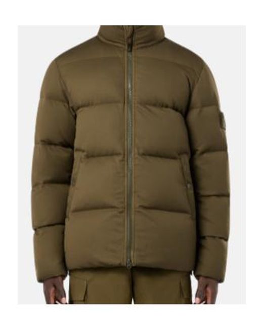 Stone Island Green Logo Patch Zipped Padded Jacket for men