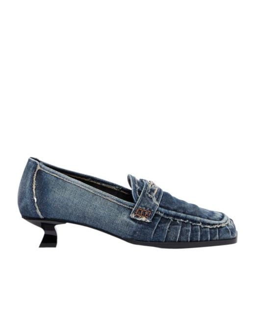 DIESEL Blue D Amber Moc 30 Loafer Heeled Pumps