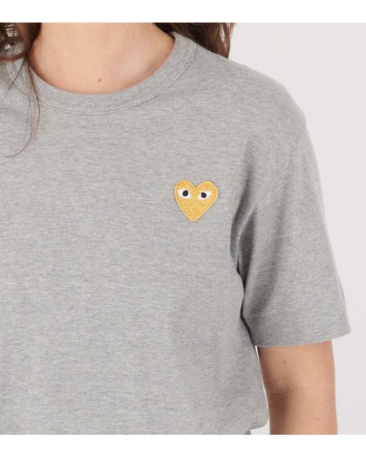 COMME DES GARÇONS PLAY Gray Short-Sleeved T-Shirt for men