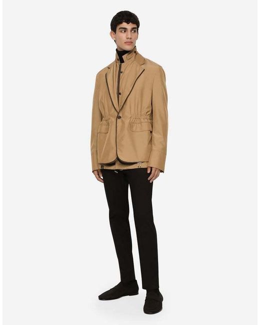 Dolce & Gabbana Natural Single-Breasted Layered Jacket for men
