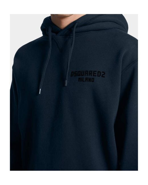 DSquared² Blue Just Right Fit Milano Hoodie for men