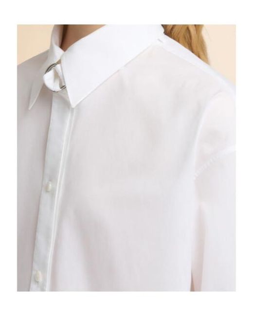 Marni White D-Ring Neck Strap Poplin Shirt