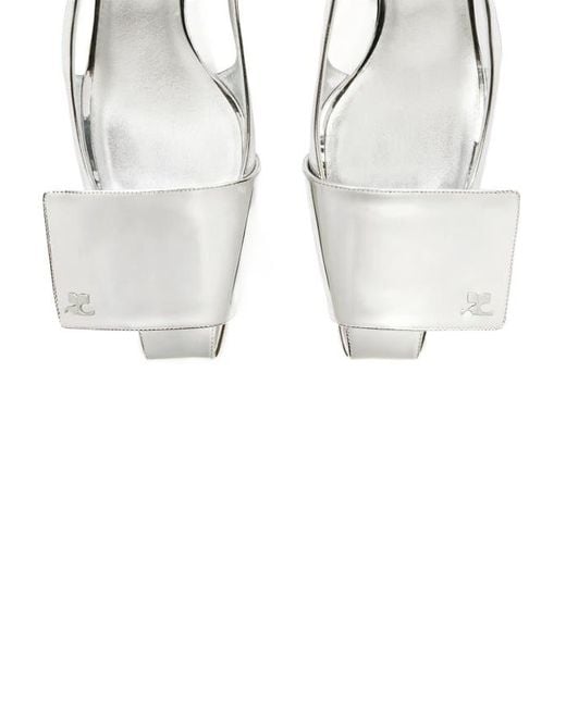 Courreges White Courrèges Fold Mirror Slingback Pumps